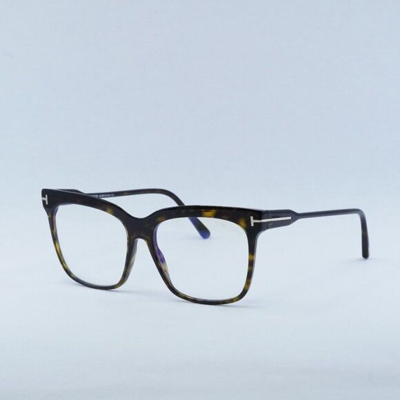 Tom Ford FT5768-B 052 Eyeglasses Havana Square Frame, Blue Light Block Lenses - Picture 1 of 10